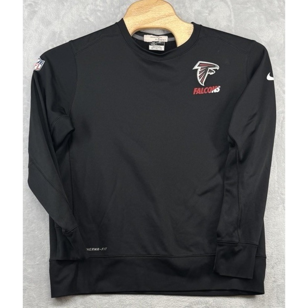 Nike Atlanta Falcons Team Issued Long Sleeve Therma-Fit Shirt Black Men's XL
